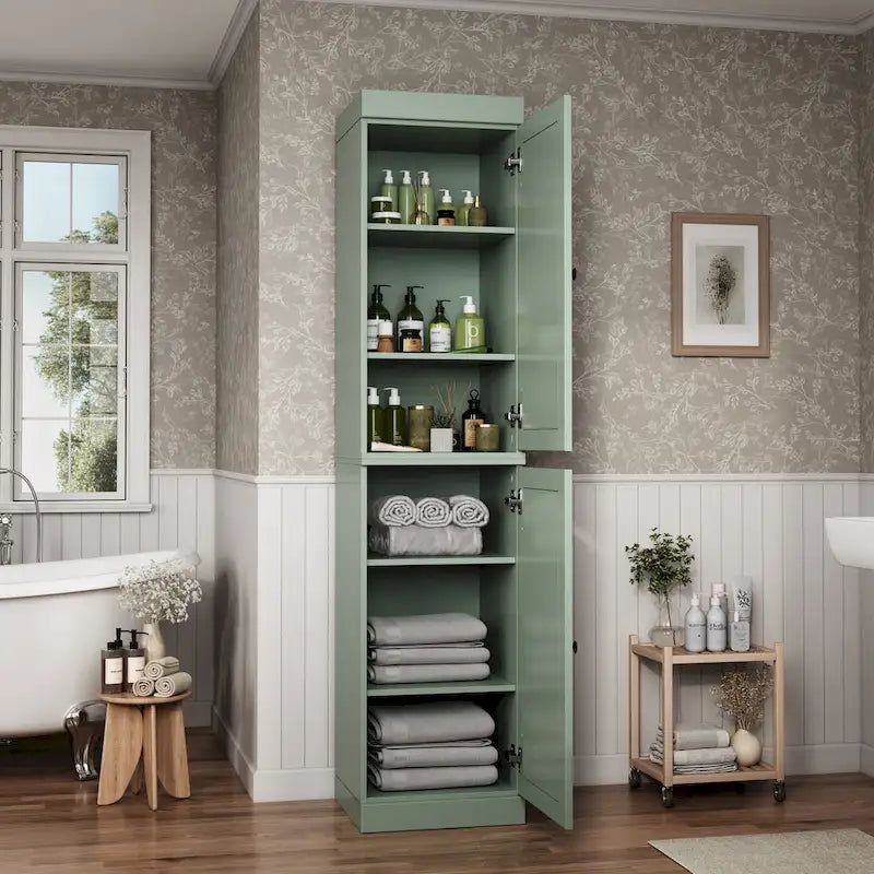 Meuble de salle de bain 100 % bois massif 42 cm avec portes en option Imports