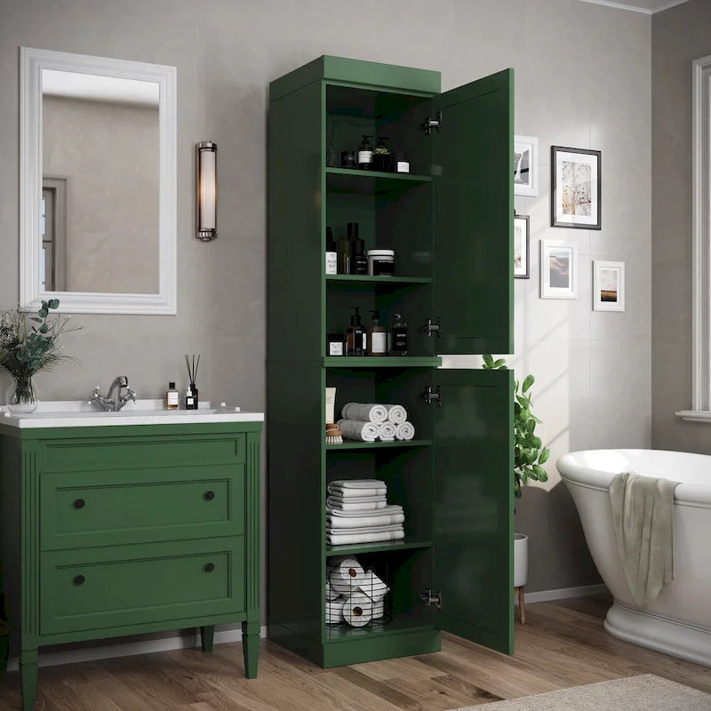 Meuble de salle de bain 100 % bois massif 42 cm avec portes en option Imports