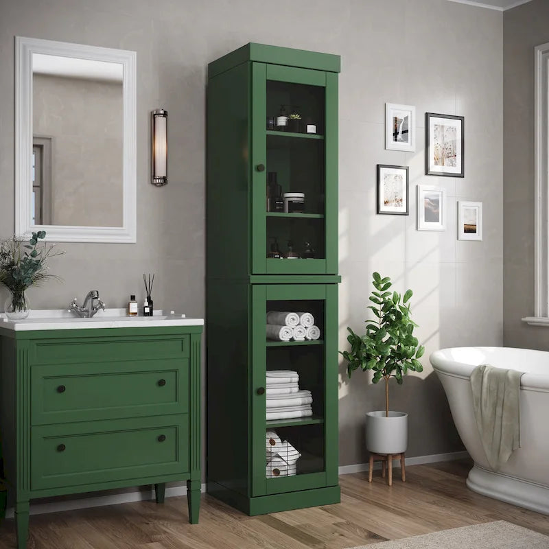 Meuble de salle de bain 100 % bois massif 42 cm avec portes en option Imports