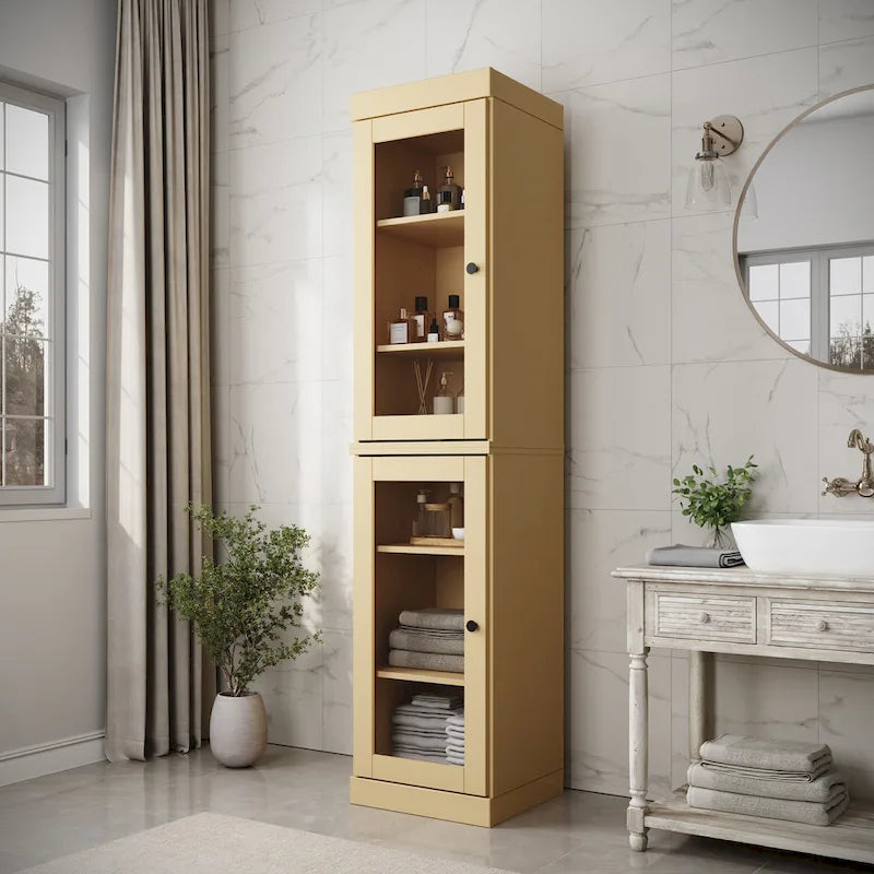 Meuble de salle de bain 100 % bois massif 42 cm avec portes en option Imports