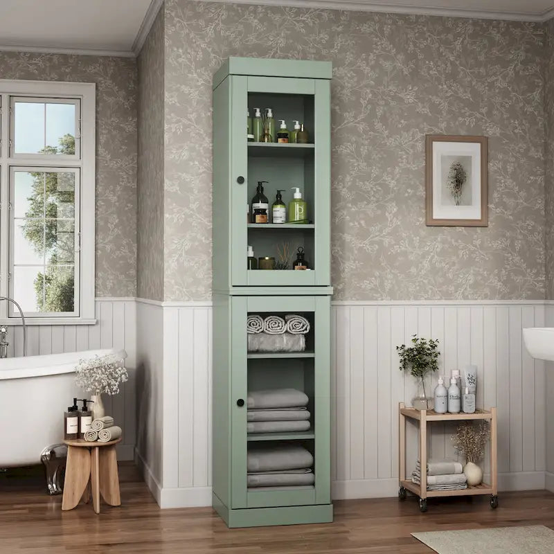 Meuble de salle de bain 100 % bois massif 42 cm avec portes en option Imports