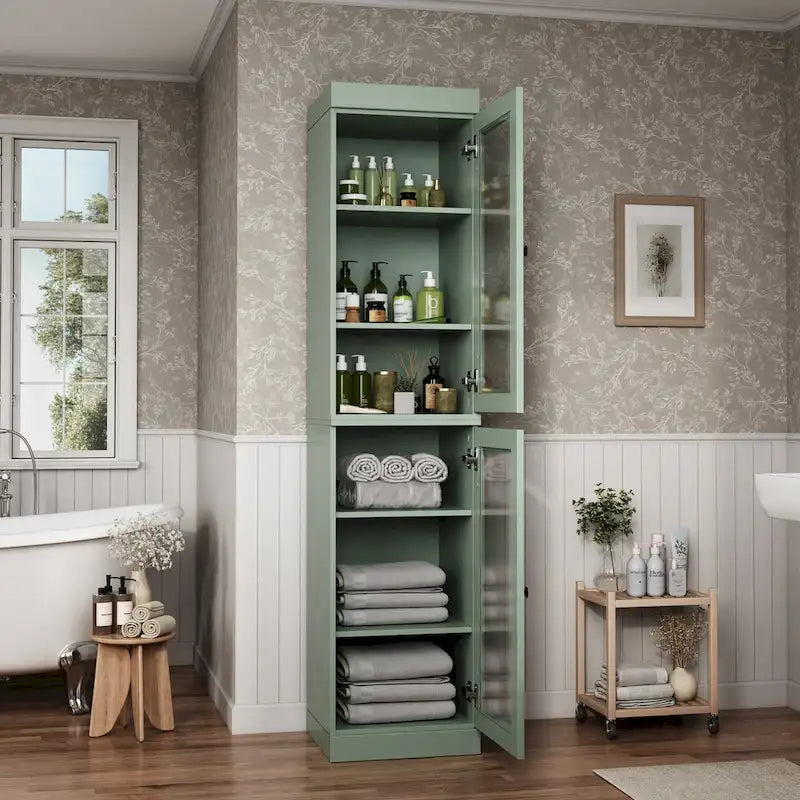 Meuble de salle de bain 100 % bois massif 42 cm avec portes en option Imports