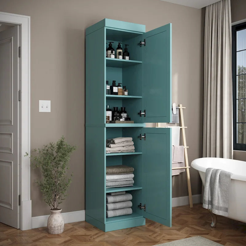 Meuble de salle de bain 100 % bois massif 42 cm avec portes en option Imports