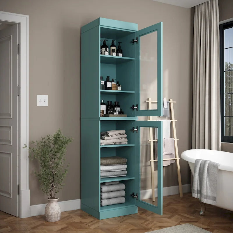 Meuble de salle de bain 100 % bois massif 42 cm avec portes en option Imports