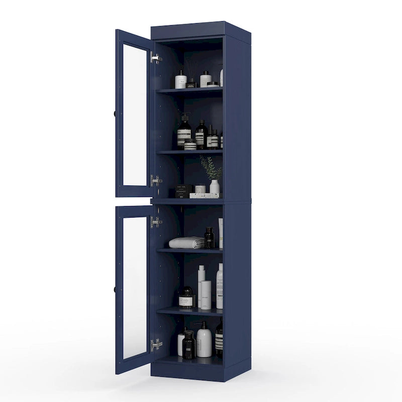 Meuble de salle de bain 100 % bois massif 42 cm avec portes en option Imports