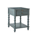Table d'appoint traditionnelle 26" de haut en bois massif avec port USB