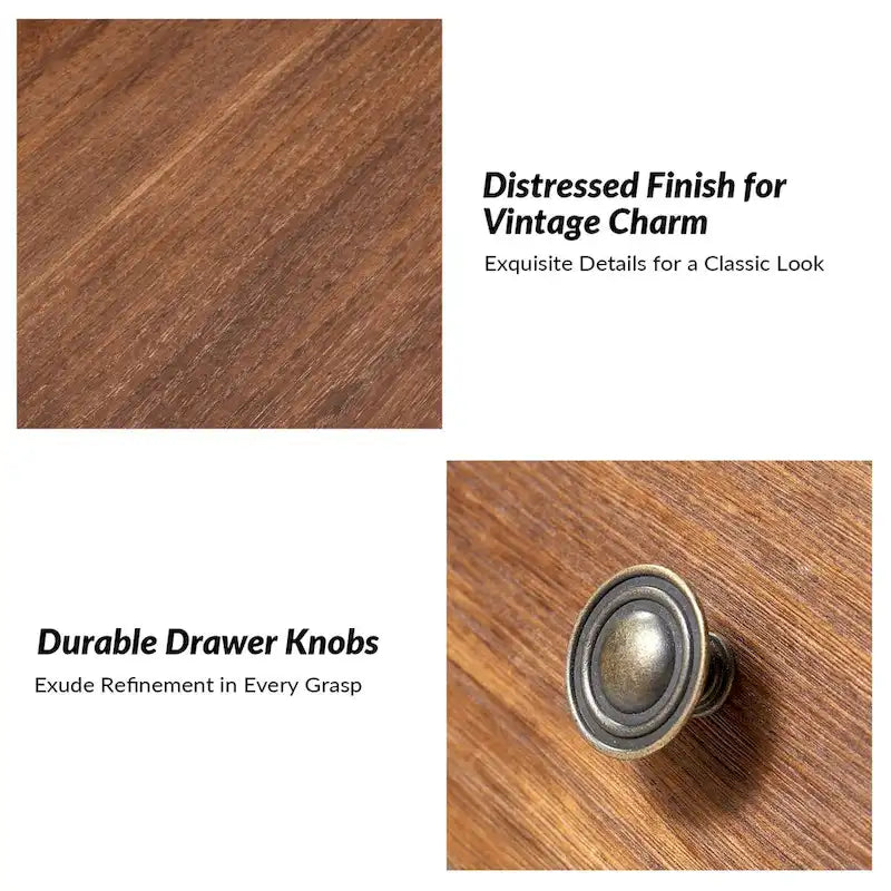 Table d'appoint traditionnelle 26" de haut en bois massif avec port USB