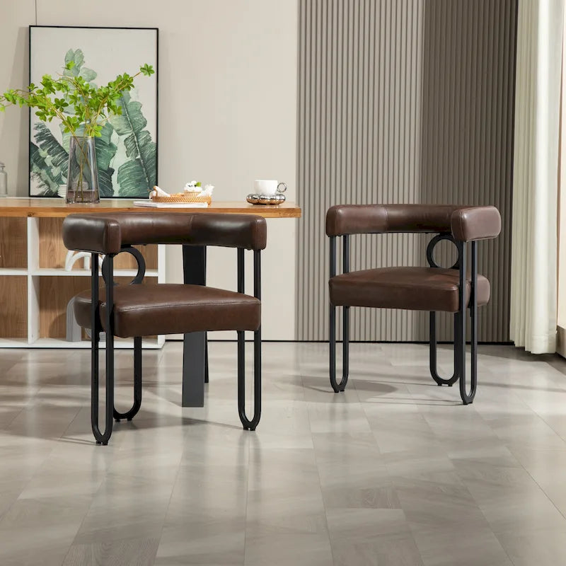 Chaises de salle à manger d'appoint modernes en tissu pour salon (lot de 2)