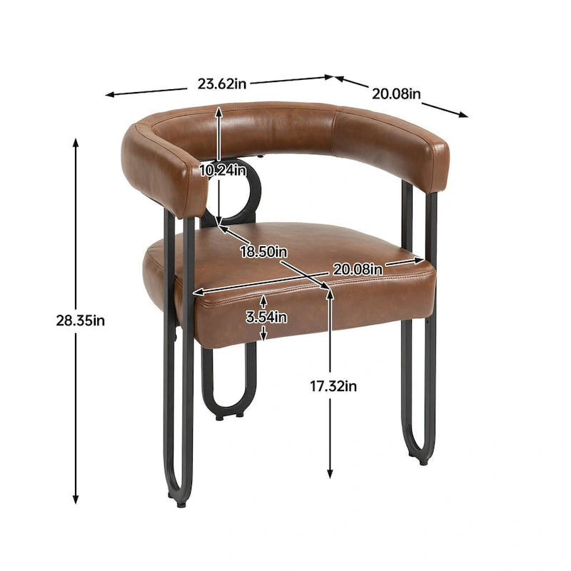 Chaises de salle à manger d'appoint modernes en tissu pour salon (lot de 2)