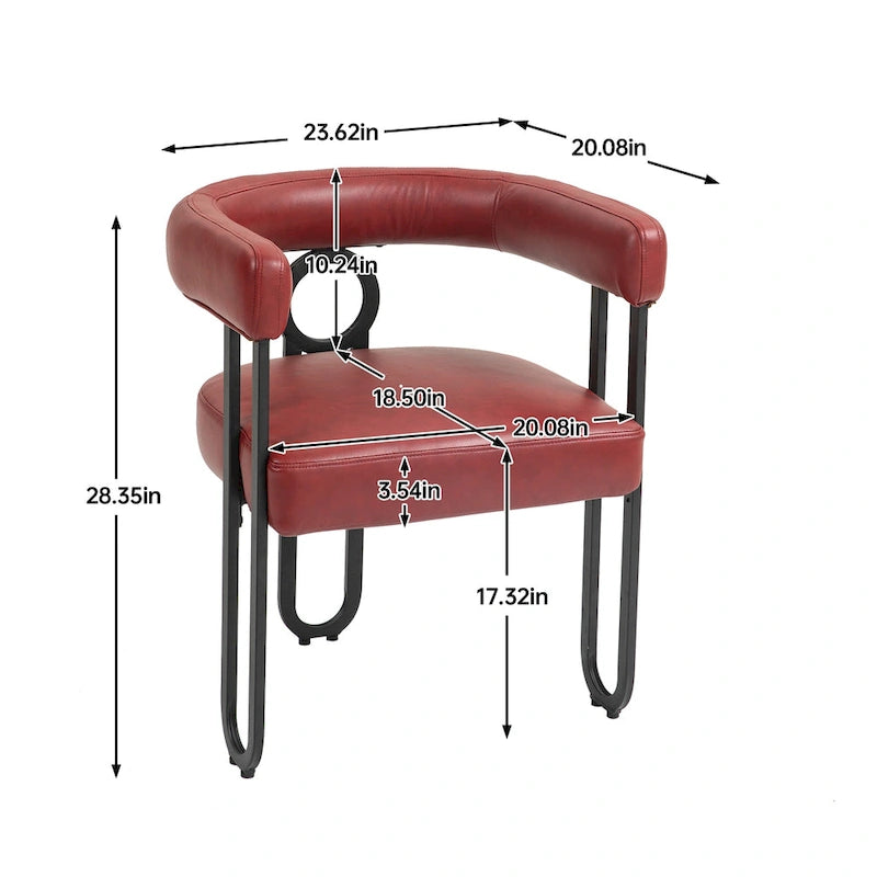 Chaises de salle à manger d'appoint modernes en tissu pour salon (lot de 2)