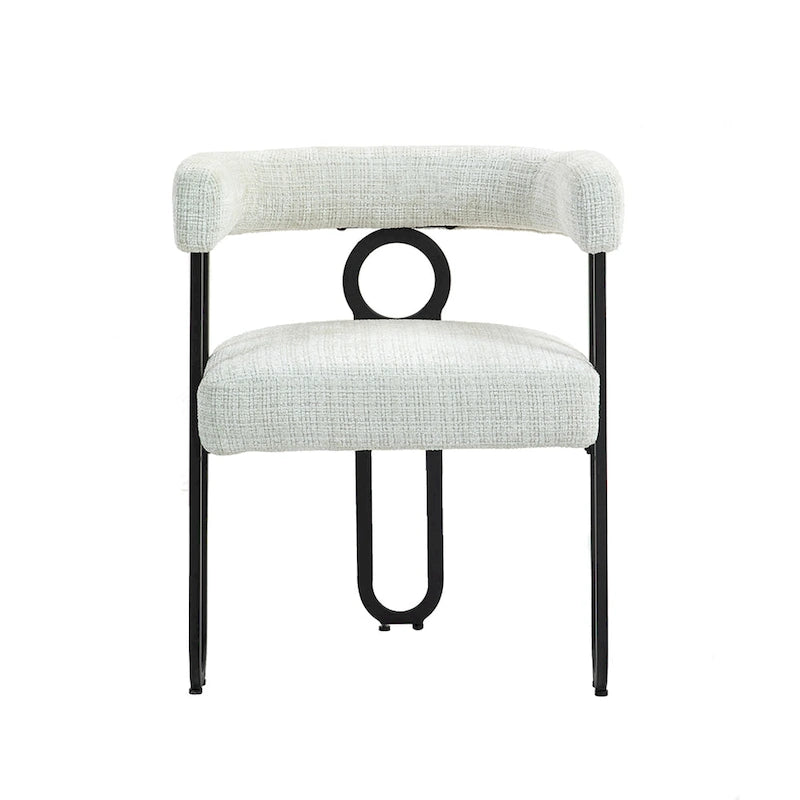 Chaises de salle à manger d'appoint modernes en tissu pour salon (lot de 2)